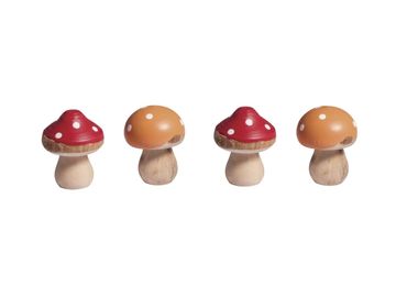 Dřevěné ozdobné malované houby 5ks