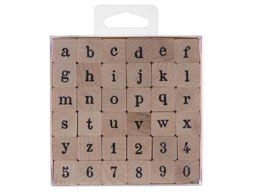 Dřevěná razítka 36ks - abeceda malá