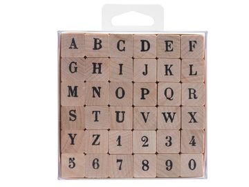 Dřevěná razítka 36ks - abeceda velká