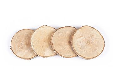 Dřevěné podložky kruhy 6-10cm - řezané kmeny 4ks