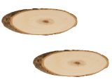 Dřevěné podložky oválné 20-23cm - řezané kmeny 2ks