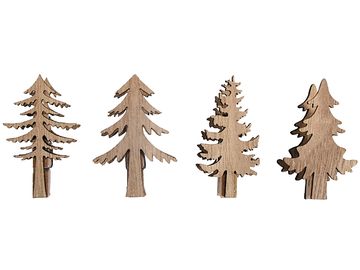 Dřevěné kolíčky vánoční 4ks - přírodní stromky