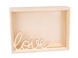 Dřevěný 3D rámeček s plexisklem a nápisem Love