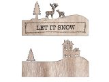 Dřevěný dekorační nápis 11cm - Let It Snow