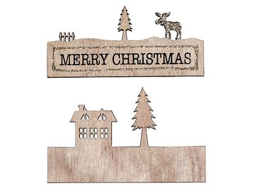 Dřevěný dekorační nápis 11cm - Merry Christmas