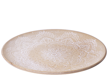 Dřevěný podnos - talíř s 3D reliéfem 30cm - Mandala