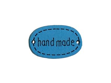 Dřevěný štítek HAND MADE - modrý