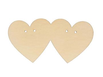 Dřevěný výřez - podnos na obroučky - dvě srdce