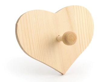 Dřevěný závěsný věšák - srdce 15cm