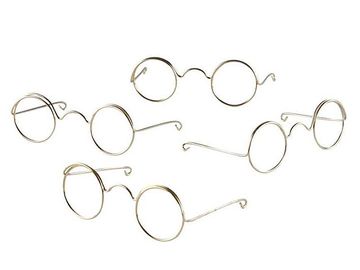 Drátěné brýle zlaté - 6 cm