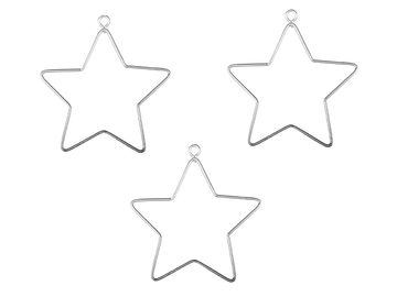 Drátěný závěsný základ hvězda - 3ks - 8cm