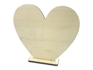 Dýhové dřevěné srdce 16cm se stojanem