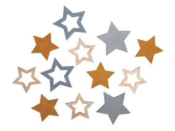 Dýhové nalepovací ozdoby 14ks - sametové hvězdy