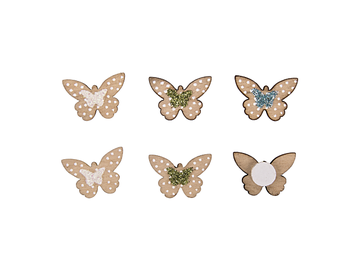 Dýhové nalepovací ozdoby mix 12ks - barevné motýly