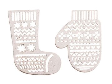 Dýhové vánoční ozdoby rukavice a ponožky - 6ks