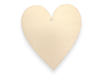 Dýhový dřevěný výřez 12x14cm srdce s dírkou