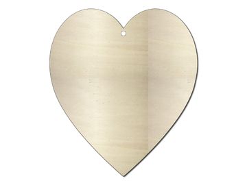 Dýhový dřevěný výřez 17cm - závěsné srdce
