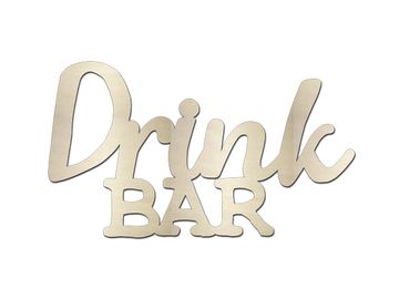 Dýhový dřevěný výřez 25cm - Drink Bar