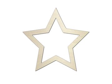 Dýhový dřevěný výřez 7cm - hvězda - obrys