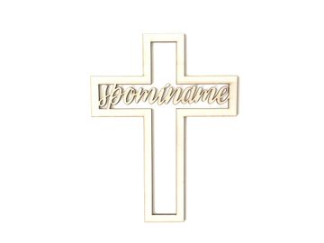 Slovenský dřevěný výřez, nápis 15cm - kříž - spomíname
