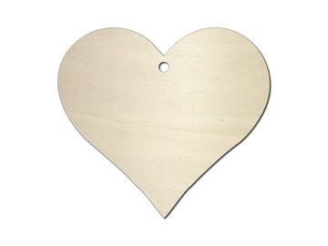Dýhový dřevěný výřez srdce 7cm s dírkou