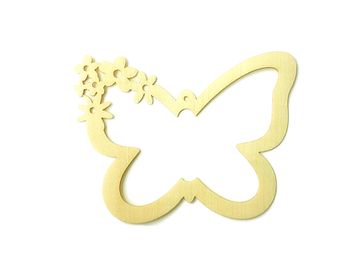 Extra tenké dýhové výřezy 4ks - motýli s květinami