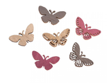 Barvené dřevěné výřezy 24ks - motýli