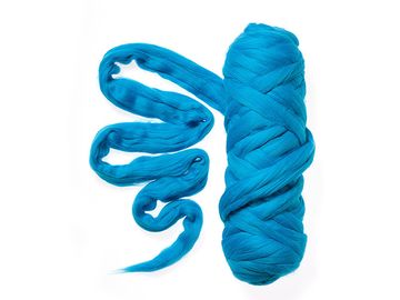 Barevná česaná Merino vlna - plst 50g - tyrkysová modrá