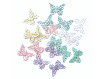 Filcové nalepovací ozdoby 3,5cm 18ks - perleťové motýly