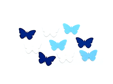 Filcové výřezy 4cm 9ks - modré motýly