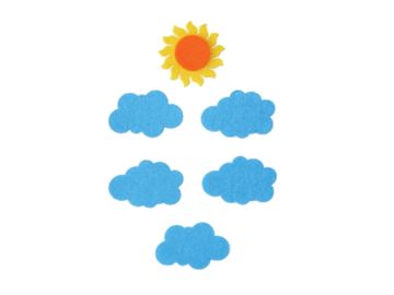 Filcové výřezy 6,5cm - slunce a oblaka