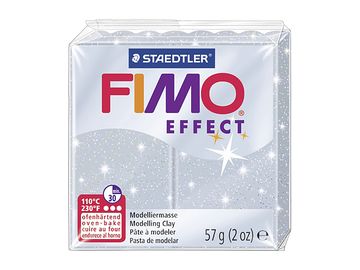 Modelovací hmota FIMO Effect 57g - stříbrná s glitry