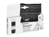 Fixy na textil KREUL 4ks - bílé a černé na světlé i tmavé povrchy