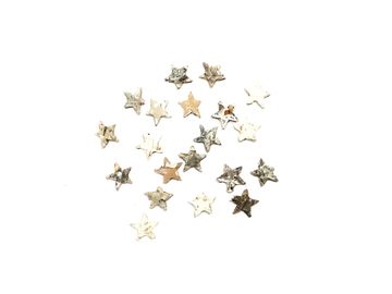 hvězdičky z březové kůry 1,5cm 20ks - vintage bílé
