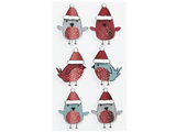 Kartonové vánoční 3D samolepky - ptáčci