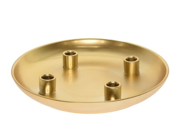 Keramický základ na adventní věnec 31cm - zlatý talíř