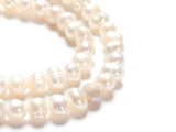 Korálky přírodní sladkovodní perly - nugetky 4-5mm 15ks - krémově bílé