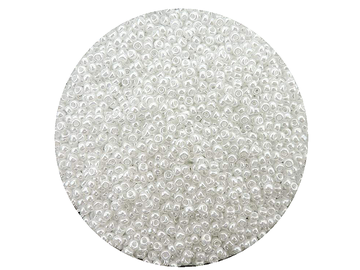 Korálky Rokajl 2mm 20g - perleťové bílé