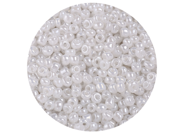 Korálky Rokajl 3mm 20g - perleťové bílé