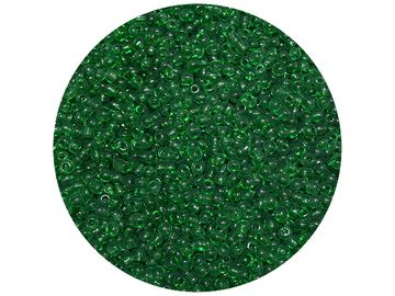 Korálky Rokajl 4mm 20g - průhledné - smaragdové