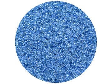 Korálky Rokajl 4mm 20g - průhledné - světle modré