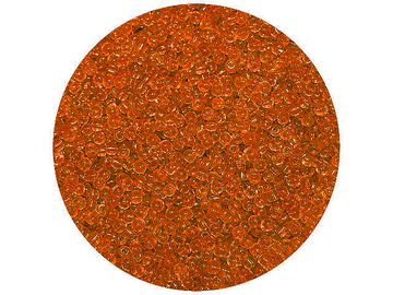 Korálky Rokajl 4mm 20g - tmavě oranžové průhledné