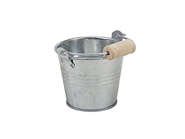 Kovové mini kbelík s dřevěnou rukojetí 6cm