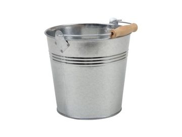 Kovový kbelík s dřevěnou rukojetí 13,5cm