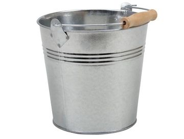 Kovový kbelík s dřevěnou rukojetí 15cm