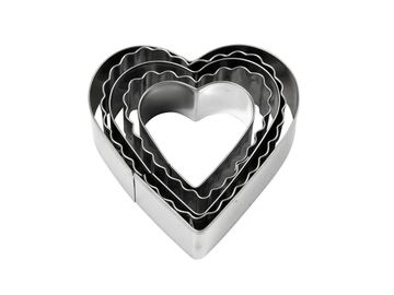 Kovové vykrajovátky - formičky 5ks - srdce