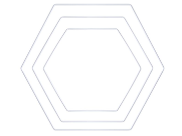 Kovové základy - obruče hexagony 3ks - bílé