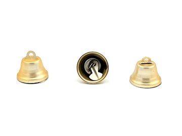 Kovový dekorační zvonek 2,5cm - matný zlatý