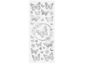 Kreativní nálepky - motýli - stříbrné