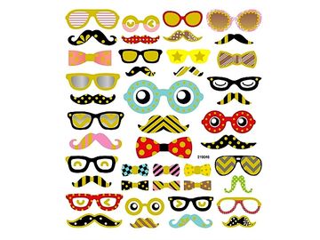 Kreativní nálepky - brýle a motýlky